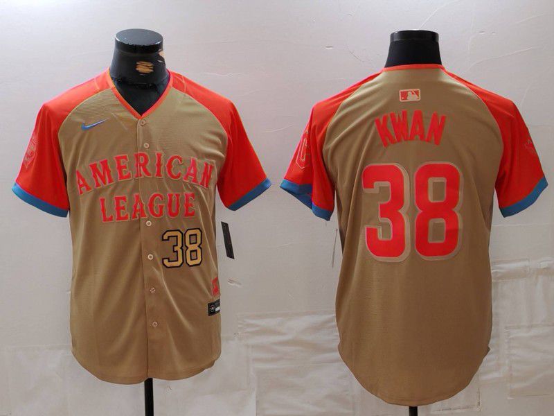 Men Cleveland Indians #38 Kwan Orange All star 2024 Nike MLB Jersey style 3